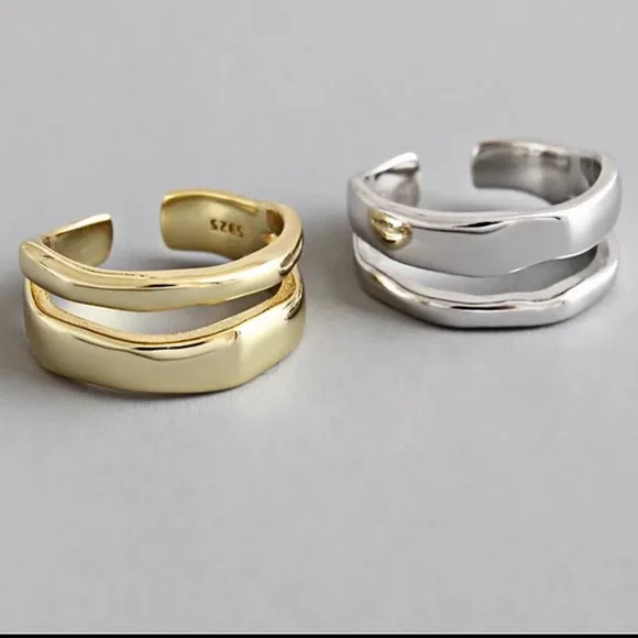 NEW TWIST 925 STERLING SILVER ADJUSTABLE RING, CUTE RING, SHINY RING. - Picture 2 of 5